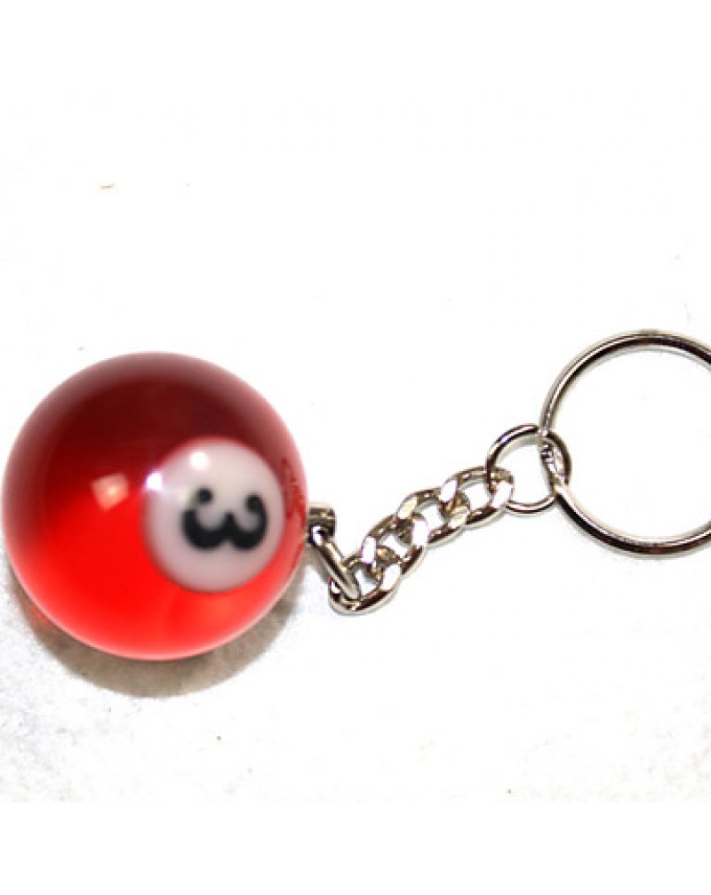 16 X Cute Multicolor Simulation Billiards Metal Key Chains Key Ring