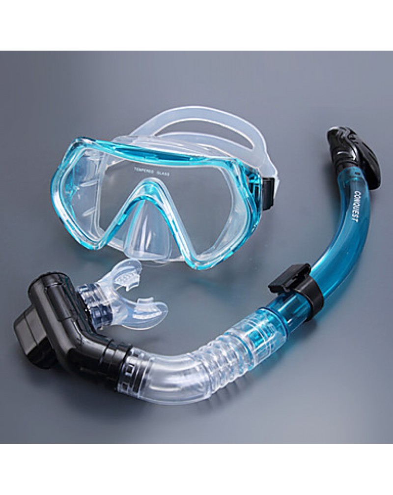 Full Dry Snorkel Goggles Breathing Tube Suit Snorkeling Equipment Tempered Glass