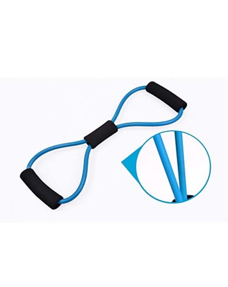 Training Resistance Bands Rope Tube Workout Exercise for Yoga 8 Type Fashion Body Fitness (Random Color)