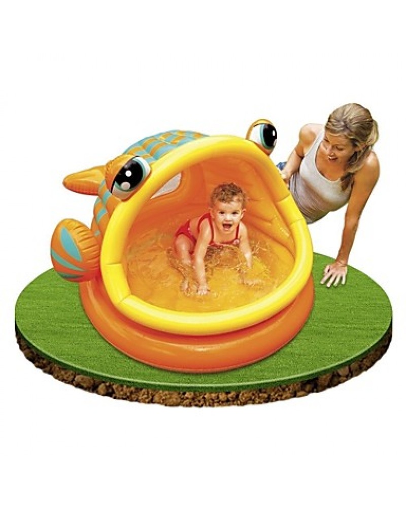 Lazy Fish Inflatable Baby Pool, 49" X 43" X 28", For Ages 1-3